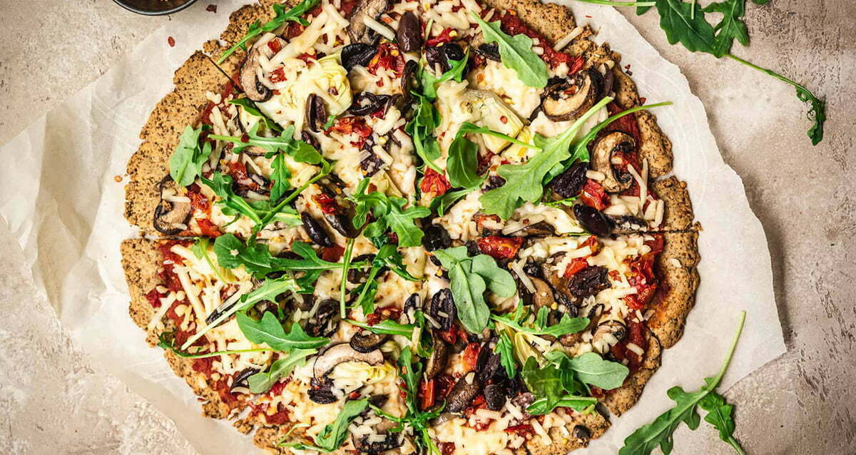 Pizza com base de couve-flor 1 pizza base couve flor